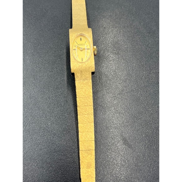 Ernest Borel Vintage Gold Textured Manual Wind Swiss Cocktail Watch 10 Microns‎ main image 7